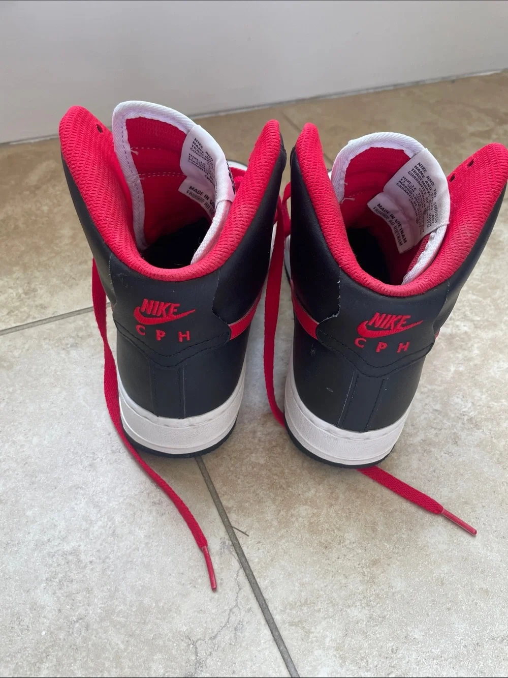 Nike Women’s High Top Sneakers - White, Black & Red